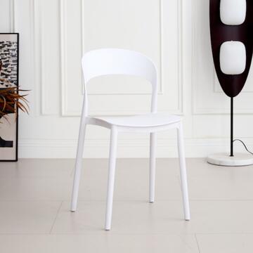 Sedia Xena Bianca in Polipropilene - 43x46 h77 cm - Impilabile - per Soggiorno, Ufficio, Bar, Ristorante