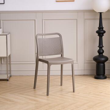Sedia Moderna Impilabile Ottel Tortora in Polipropilene 48x45 h79 cm - per Soggiorno, Ufficio, Bar, Ristorante