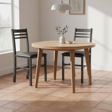 Sedia Classica Angy in Legno con Seduta in Ecopelle Grigia 40x87x37cm