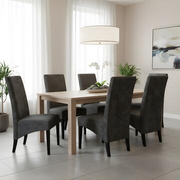 Sedia Moderna Boston in Microfibra Grigia Effetto Velluto... - Marino Fa Mercato