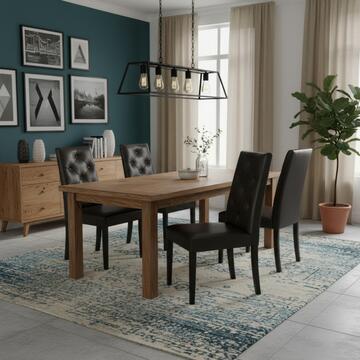 Sedia Moderna Denver in Ecopelle Bruno Wengè con Gambe... - Marino Fa Mercato