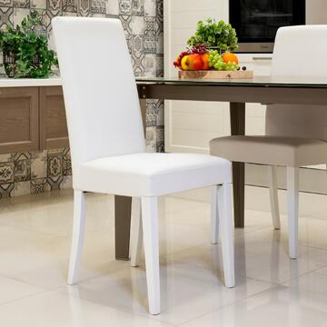 Sedia Moderna Nancy in Ecopelle Bianca 44x48 h 100 cm