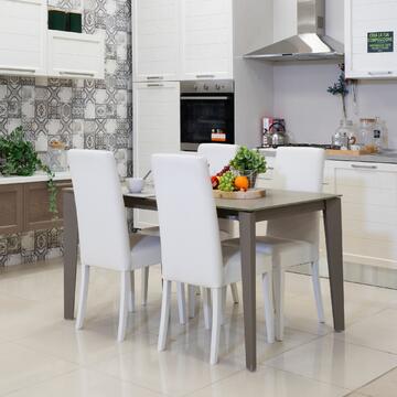 Sedia Moderna Nancy in Ecopelle Bianca 44x48 h 100... - Marino Fa Mercato