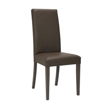 Sedia Moderna Nancy in Ecopelle Tortora Scuro 44x48 h 100 cm