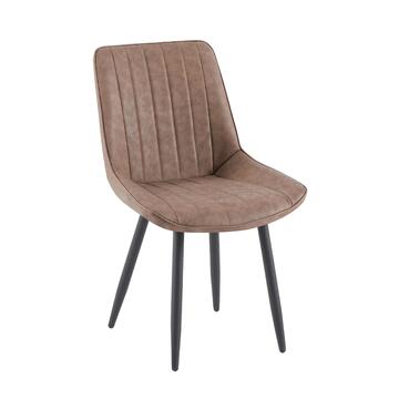 Sedia Moderna Sket Marrone 62x52 h87 cm - per Sala da Pranzo, Angoli Studio, Open Space - con Gambe in Metallo Verniciato Nero