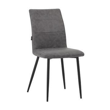 Sedia Moderna Febe Grigia 43x59 h 87 cm con Gambe in Metallo Verniciato Nero