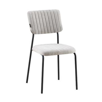 Sedia Moderna Plinia Grigie 53x43 h84 cm con Gambe in Metallo Nero Opaco