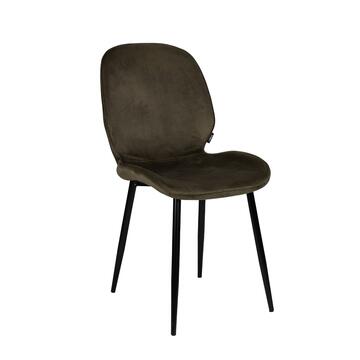 Sedia Moderna Piky in Velluto Marrone 46x90x50 - con Gambe in Metallo