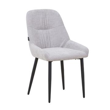 Sedia Moderna Imbottita Grigia Medea con Gambe in Metallo Nero 56x54 h88 cm