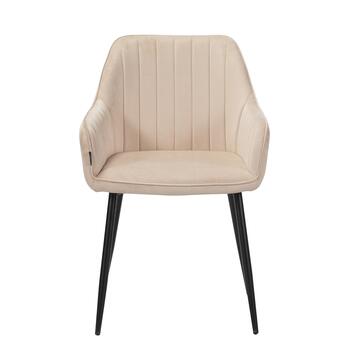Poltroncina Moderna Beige Nemesi con Gambe in Ferro... - Marino Fa Mercato
