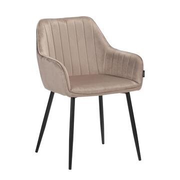 Poltroncina Moderna Marrone Nemesi con Gambe in Ferro e Rivestimento Effetto Velvet 61x56 h82 cm