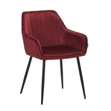 Poltroncina Moderna Bourdeaux Nemesi con Gambe in Ferro e Rivestimento Effetto Velvet 61x56 h82 cm