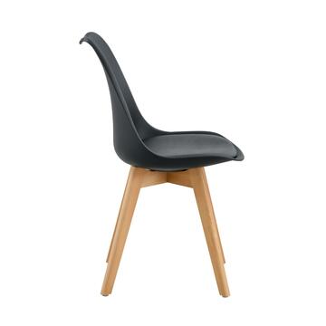 Set 4 Sedie Moderne Nere con Gambe in Legno Massello... - Marino Fa Mercato