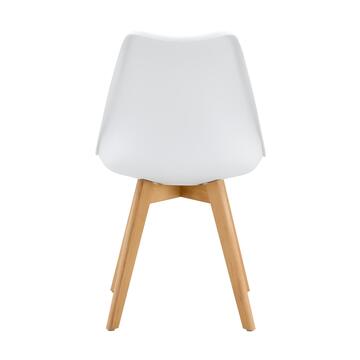 Set 4 Sedie Moderne Bianche con Gambe in Legno Massello... - Marino Fa Mercato