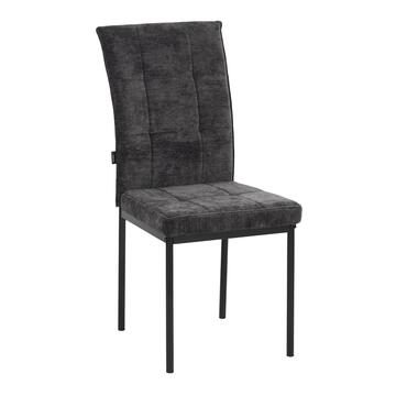 Sedia Moderna Imbottita Tullia Antracite 44x61 h 96 cm, con Gambe in Ferro Verniciato Nero
