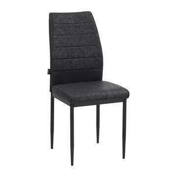 Sedia Moderna Imbottita Soria Antracite 43,5x50 h 96 cm, con Gambe in Ferro Verniciato Nero