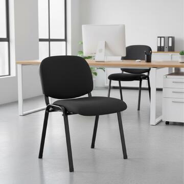 Sedia Beta da Ufficio Nera 54,5x58 h 81,5cm con Imbottitura e Struttura in Metallo