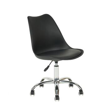 Sedia Moderna Kurt con Elevazione a Gas e Rotelline 47x56 h 82cm - Nera