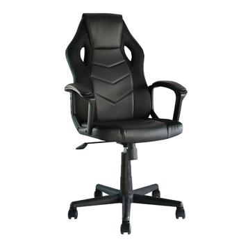 Sedia Gaming Nera - Girevole - con Elevazione a Gas e Braccioli - Seduta Ergonomica - 60x58 h113 cm