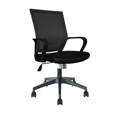 Sedia Sitron Nera da Ufficio - Girevole - con Elevazione a Gas e Braccioli - Seduta Ergonomica - 58x59 h105 cm