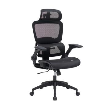 Poltrona da Ufficio Nera Ergonomica Kinetika con Ruote, Poggiatesta 3D e Braccioli 4D Regolabili