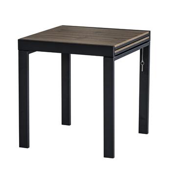 Tavolo Allungabile 70/140x70 cm in Metallo con Finitura Noce / Nero