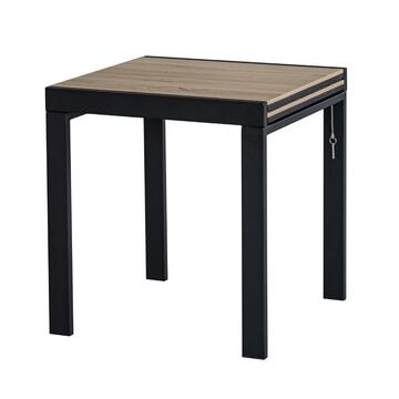 Tavolo Allungabile 70/140x70 cm in Metallo con Finitura Rovere/ Nero
