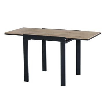 Tavolo Allungabile 70/140x70 cm in Metallo con Finitura Rovere/ Nero
