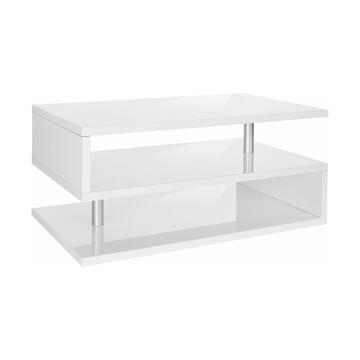 Tavolino Soggiorno Moderno Zeta Bianco Laccato 90x41x55cm - Marino Fa Mercato