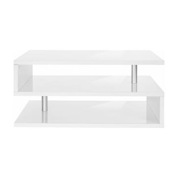 Tavolino Soggiorno Moderno Zeta Bianco Laccato 90x41x55cm - Marino Fa Mercato