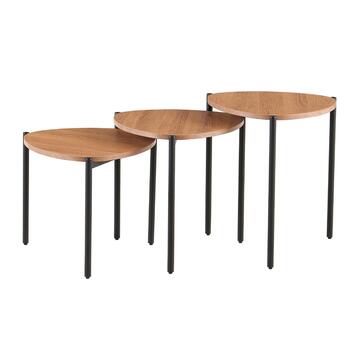 Set 3 Tavolini da Caffè Dain Rovere 50x40 + 50x46 + 50x52cm