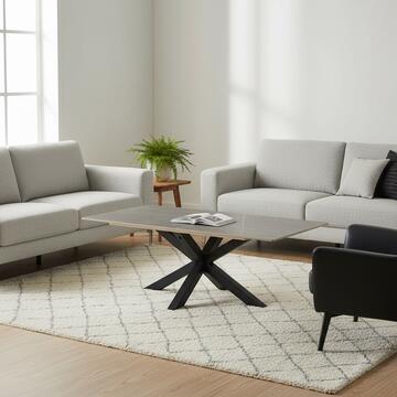 Tavolino Moderno da Caffè Keta 120x60x45 cm - Grigio