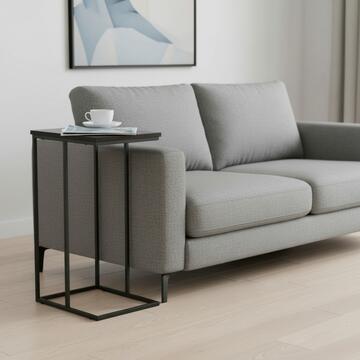 Tavolino da Caffè Gerb Effetto Marmo Nero 40x30 h66 cm - per Soggiorno e Open Space