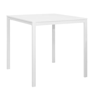 Tavolo 75x75cm in Metallo con Piano in Melaminico Bianco