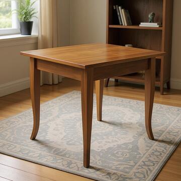 Tavolo da Pranzo Classico 80x80 h 77cm con Gambe a Sciabola - Legno Noce