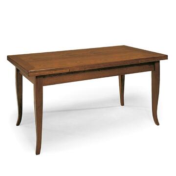 Tavolo da Pranzo Classico Allungabile 120/200x80 h 79cm con Gambe a Sciabola - Legno Noce