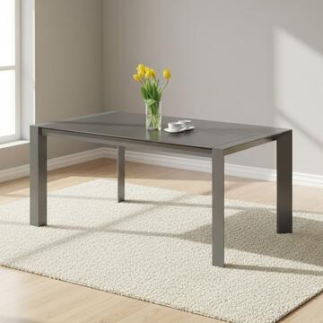 Tavolo allungabile Venere rettangolare in metallo tortora 134/184x80