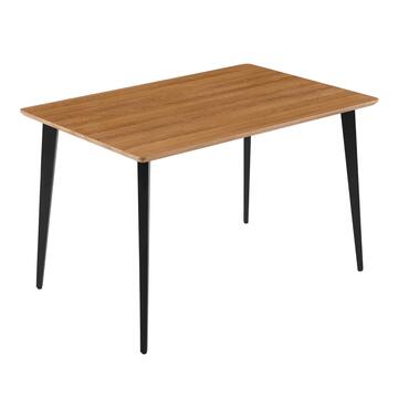 Tavolo da Pranzo Moderno Donec Rovere - 120x80 h76 cm - con Piano in Melaminico e Gambe in Metallo Nero Sabbiato