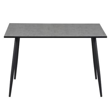 Tavolo Moderno da Pranzo Axis Grigio 120x80 h76 cm con Piano in MDF e Finitura Melaminica + Gambe in Metallo Nero