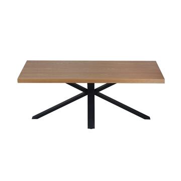 Tavolo Moderno da Pranzo Forge Faggio 200x100 h76 cm con Piano in MDF e Gambe in Metallo Nero