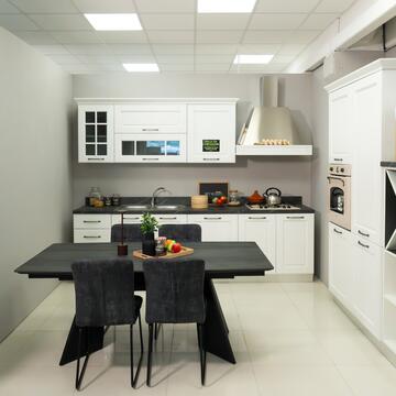 Tavolo da Pranzo Moderno Arade Grigio - 180/280x90 h76 cm - Allungabile - con Piano in Ceramica e Gambe in Metallo Nero