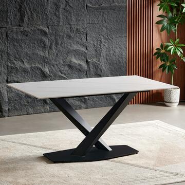 Tavolo da Pranzo Moderno Mecko Bianco - 160x90 h75... - Marino Fa Mercato