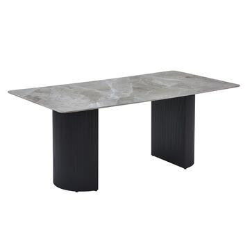 Tavolo Moderno con Piano in Ceramica e Gambe in Metallo Eracle 180x90 h76 cm