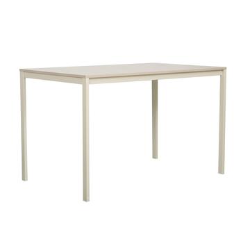 Tavolo Rettangolare Moderno 120x75 h75 cm con Struttura in Metallo Beige e Piano in Melaminico