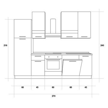 Cucina Completa Moderna 270DX Lory Basalt/Cachemire con Elettrodomestici Inclusi