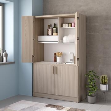 Cucina Monoblocco Salvaspazio Fly 125DX Tiglio con... - Marino Fa Mercato
