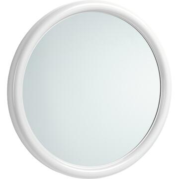 Specchio tondo da parete per bagno in plastica bianca, 50 cm