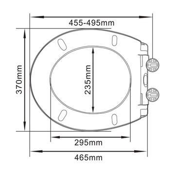 Sedile Copri Tavoletta WC in Plastica Bianca - 37x46,5 cm - Universale - per Bagno - con Sistema Soft Close