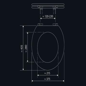 Sedile Copri Tavoletta WC Fantasia Pietre - 37,5x43,5 cm - Universale - per Bagno