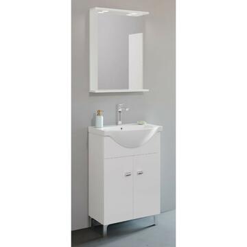 Mobile bagno Smart con lavabo e specchio bianco